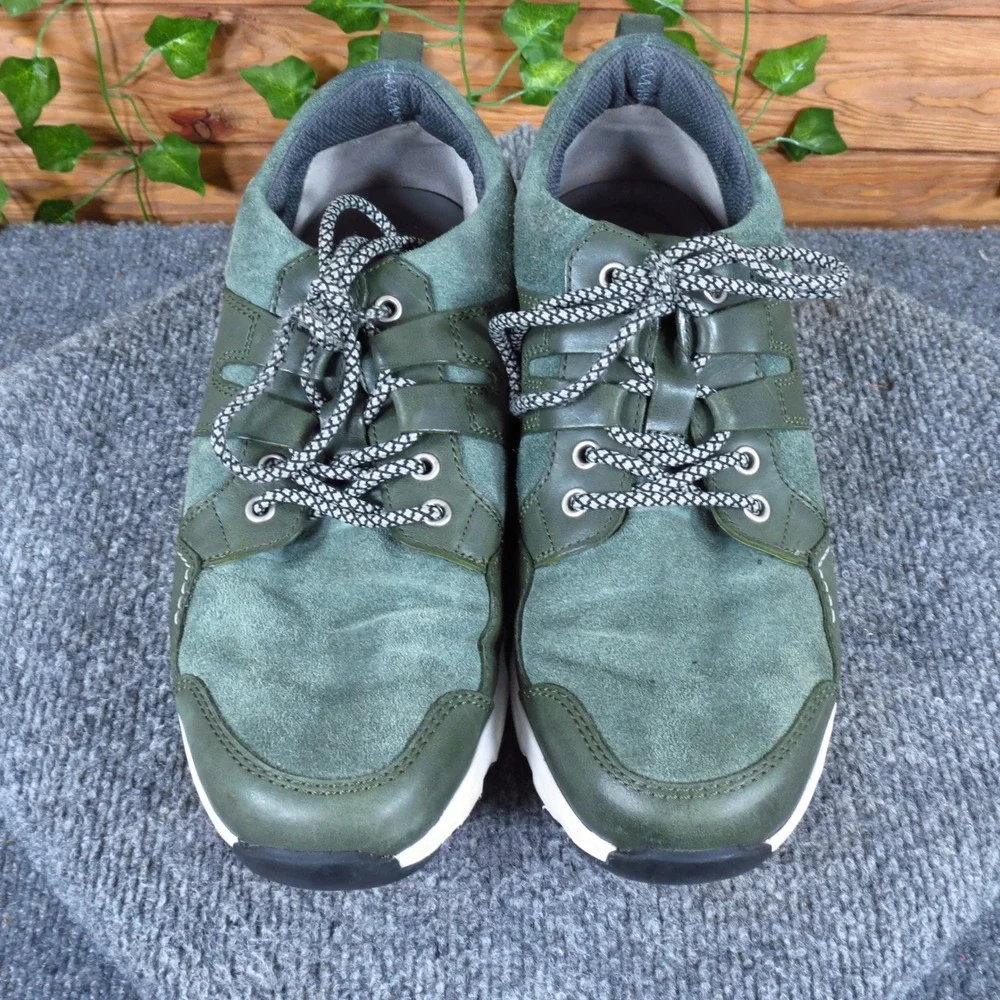 Josef Seibel Noah 50 Mens Sneaker Size 43 Walking Shoe Olive Green Leather Suede